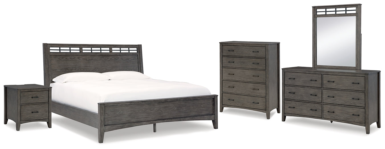 Montillan Queen Panel Bed with Mirrored Dresser, Chest and Nightstand Signature Design by Ashley®