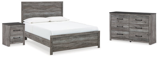 Bronyan King Panel Bed with Dresser and Nightstand