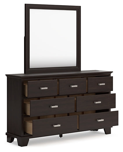 Covetown Twin Panel Bed with Mirrored Dresser Signature Design by Ashley®