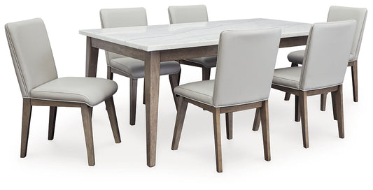 Loyaska Dining Table and 6 Chairs Signature Design by Ashley®