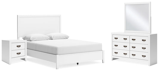 Binterglen Queen Panel Bed with Mirrored Dresser and Nightstand Signature Design by Ashley®