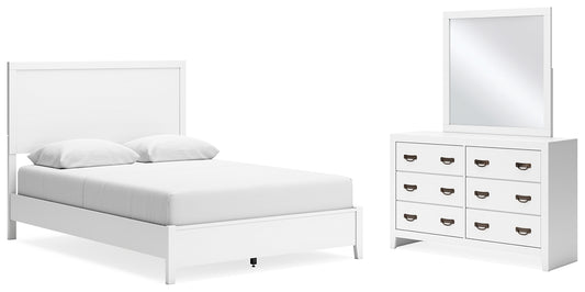 Binterglen Queen Panel Bed with Mirrored Dresser Signature Design by Ashley®