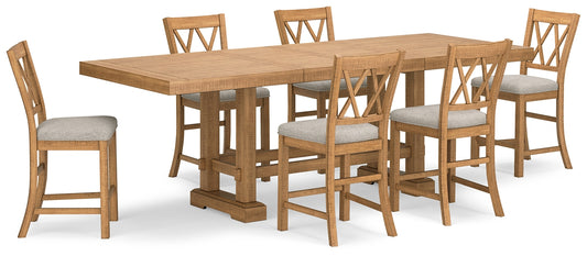 Havonplane Counter Height Dining Table and 6 Barstools Signature Design by Ashley®