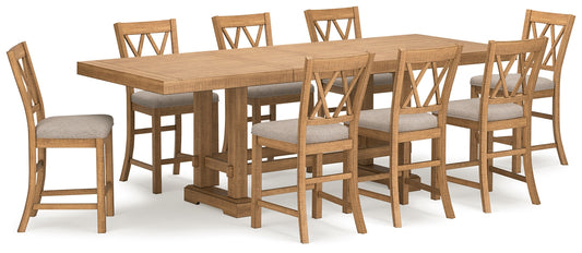 Havonplane Counter Height Dining Table and 8 Barstools Signature Design by Ashley®