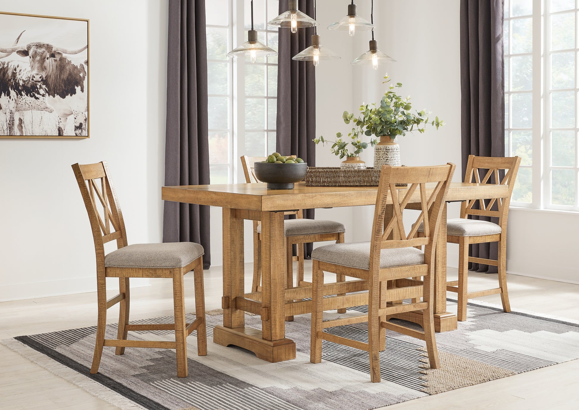 Havonplane Counter Height Dining Table and 4 Barstools Signature Design by Ashley®