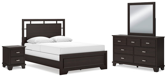 Covetown Queen Panel Bed with Mirrored Dresser and Nightstand Signature Design by Ashley®