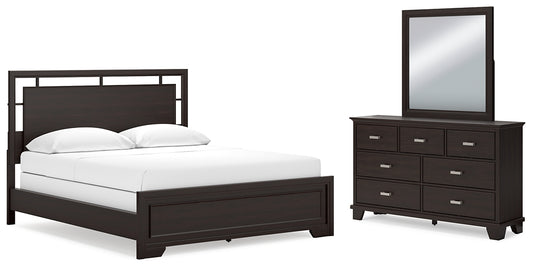 Covetown California King Panel Bed with Mirrored Dresser Signature Design by Ashley®