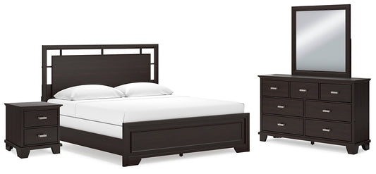 Covetown California King Panel Bed with Mirrored Dresser and Nightstand Signature Design by Ashley®