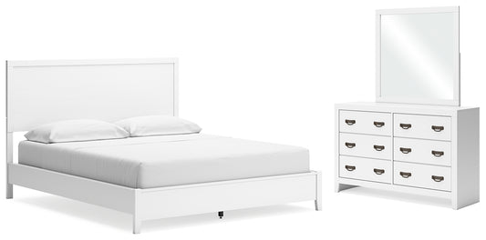 Binterglen California King Panel Bed with Mirrored Dresser Signature Design by Ashley®
