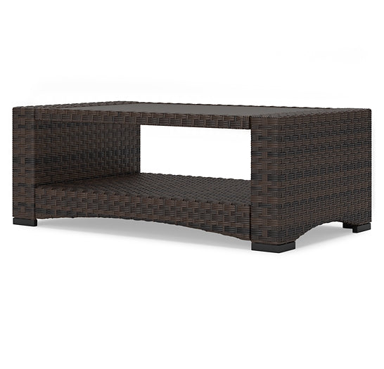 Windglow Outdoor Loveseat and 2 Chairs with Coffee Table Signature Design by Ashley®