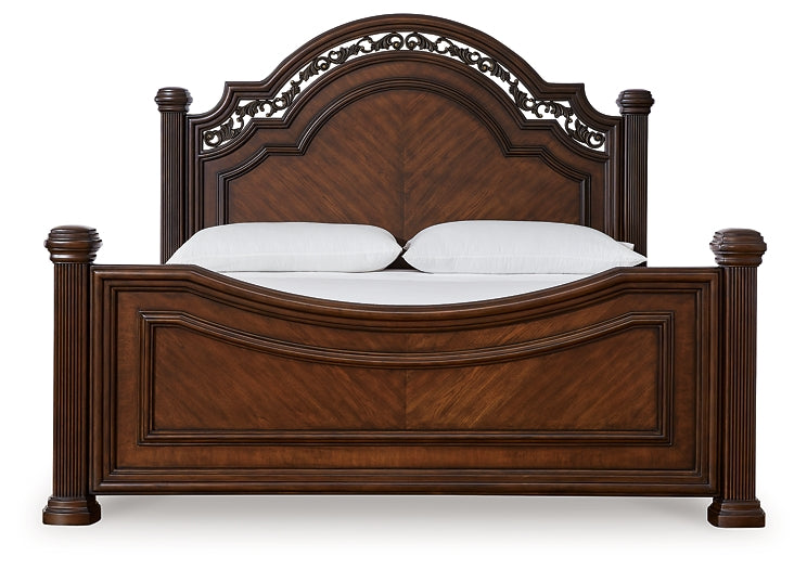 Lavinton Queen Poster Bed with Mirrored Dresser, Chest and 2 Nightstands Signature Design by Ashley®