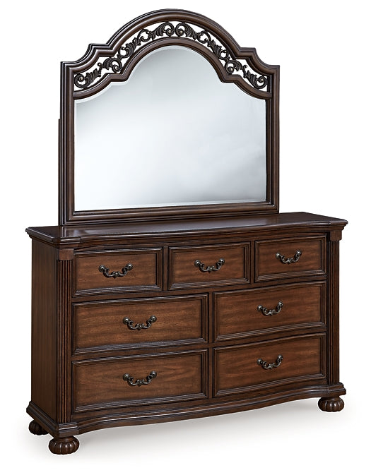 Lavinton King Poster Bed with Mirrored Dresser and Nightstand Signature Design by Ashley®