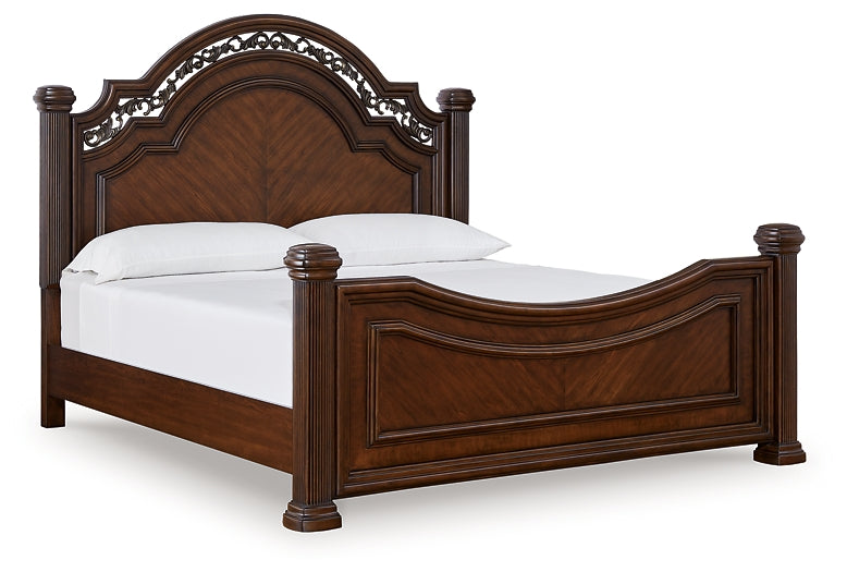 Lavinton King Poster Bed with Mirrored Dresser and Nightstand Signature Design by Ashley®