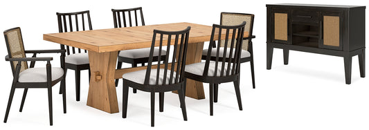 Galliden Dining Table and 6 Chairs with Storage Signature Design by Ashley®