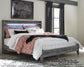 Baystorm King Panel Bed with Mirrored Dresser and Nightstand Signature Design by Ashley®