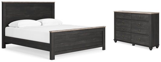 Nanforth King Panel Bed with Dresser Signature Design by Ashley®