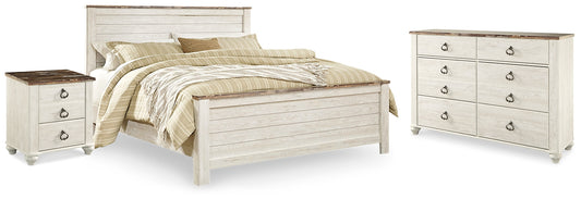 Willowton King Panel Bed with Dresser and Nightstand Signature Design by Ashley®