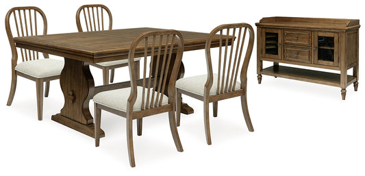 Sturlayne Dining Table and 4 Chairs with Storage Benchcraft®