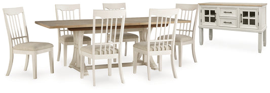 Shaybrock Dining Table and 6 Chairs with Storage Benchcraft®