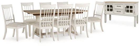 Shaybrock Dining Table and 8 Chairs with Storage Benchcraft®