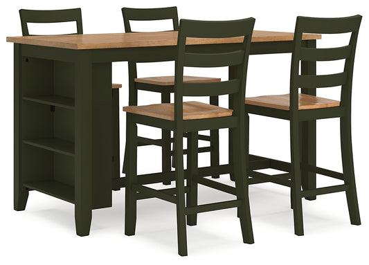 Gesthaven Counter Height Dining Table and 4 Barstools Signature Design by Ashley®