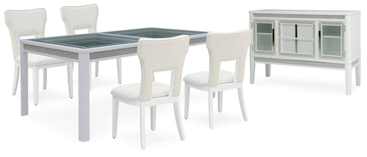 Chalanna Dining Table and 4 Chairs with Storage Signature Design by Ashley®