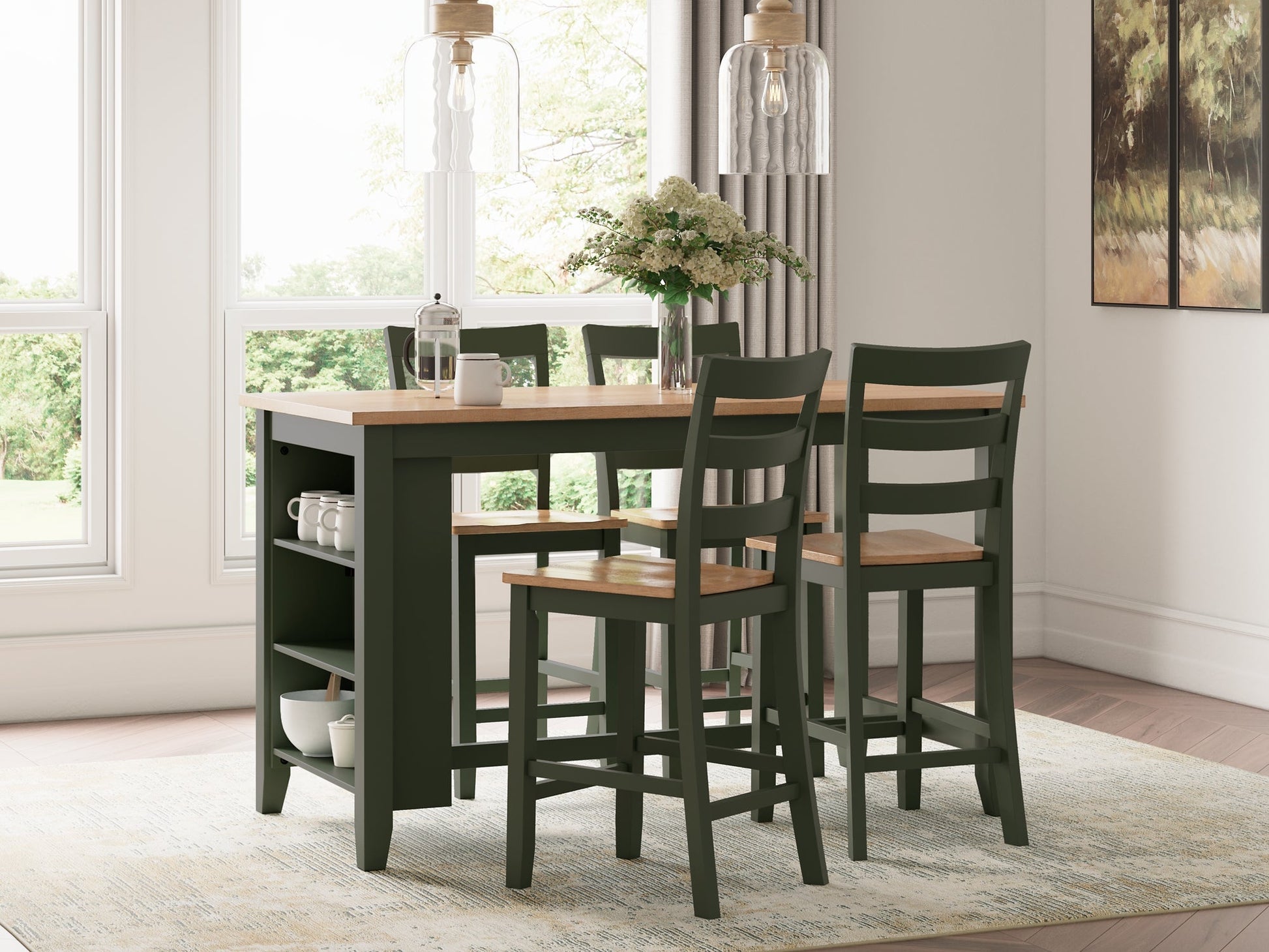 Gesthaven Counter Height Dining Table and 4 Barstools Signature Design by Ashley®