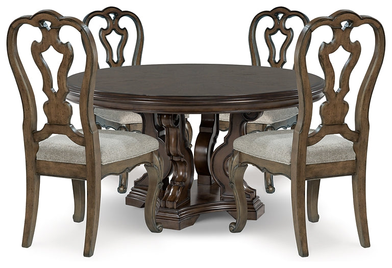 Maylee Dining Table and 4 Chairs with Storage Signature Design by Ashley®