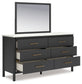 Cadmori Queen Upholstered Panel Bed with Mirrored Dresser and Nightstand Signature Design by Ashley®