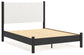 Cadmori Queen Upholstered Panel Bed with Mirrored Dresser and Nightstand Signature Design by Ashley®
