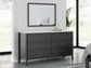 Cadmori Queen Upholstered Panel Bed with Mirrored Dresser and Nightstand Signature Design by Ashley®