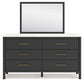 Cadmori King Upholstered Panel Bed with Mirrored Dresser, Chest and Nightstand Signature Design by Ashley®