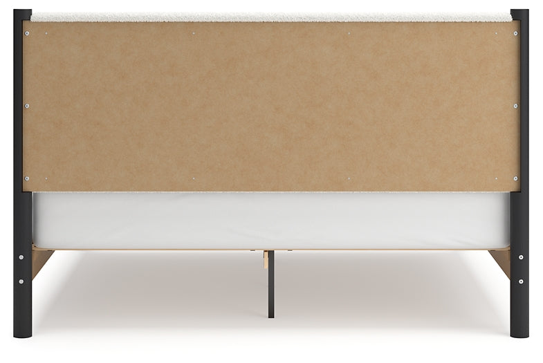 Cadmori King Upholstered Panel Bed with Mirrored Dresser, Chest and Nightstand Signature Design by Ashley®