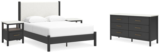 Cadmori Queen Upholstered Panel Bed with Dresser and 2 Nightstands Signature Design by Ashley®