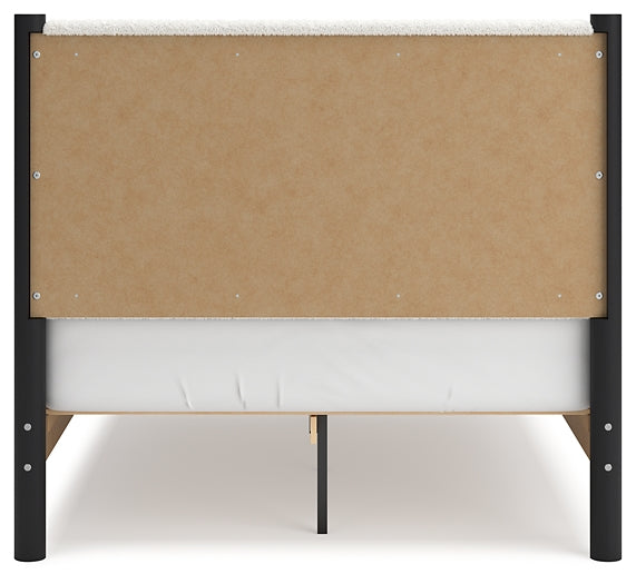 Cadmori Full Upholstered Panel Bed with Mirrored Dresser, Chest and Nightstand Signature Design by Ashley®