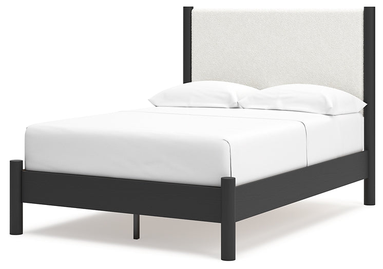 Cadmori Full Upholstered Panel Bed with Mirrored Dresser, Chest and Nightstand Signature Design by Ashley®