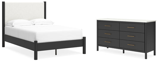 Cadmori Full Upholstered Panel Bed with Dresser Signature Design by Ashley®