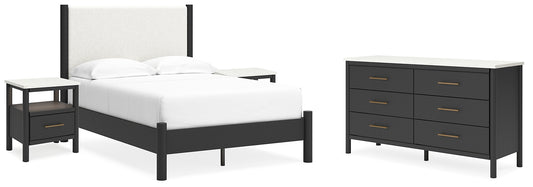Cadmori Full Upholstered Panel Bed with Dresser and 2 Nightstands Signature Design by Ashley®