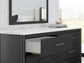 Cadmori Full Upholstered Panel Bed with Mirrored Dresser Signature Design by Ashley®