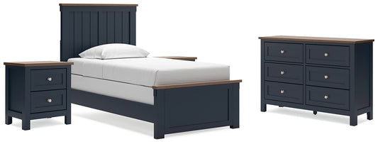 Landocken Twin Panel Bed with Dresser and 2 Nightstands Signature Design by Ashley®