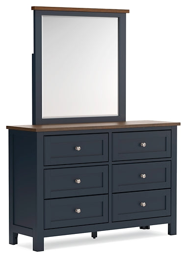 Landocken Twin Panel Bed with Storage with Mirrored Dresser and Chest Signature Design by Ashley®