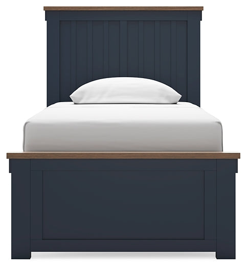 Landocken Twin Panel Bed with Storage with Mirrored Dresser and Chest Signature Design by Ashley®