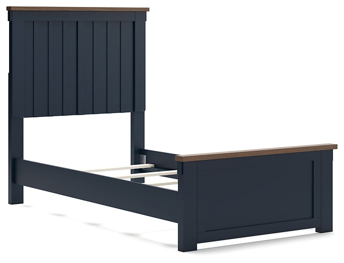 Landocken Twin Panel Bed with Storage with Mirrored Dresser and Chest Signature Design by Ashley®