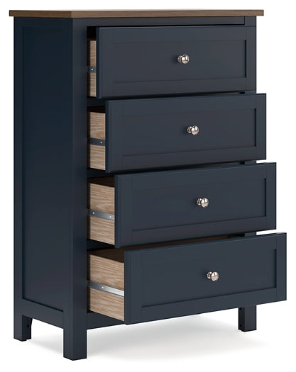 Landocken Twin Panel Bed with Storage with Mirrored Dresser and Chest Signature Design by Ashley®