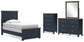 Landocken Twin Panel Bed with Storage with Mirrored Dresser and Chest Signature Design by Ashley®