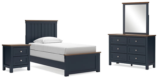 Landocken Twin Panel Bed with Mirrored Dresser and Nightstand Signature Design by Ashley®