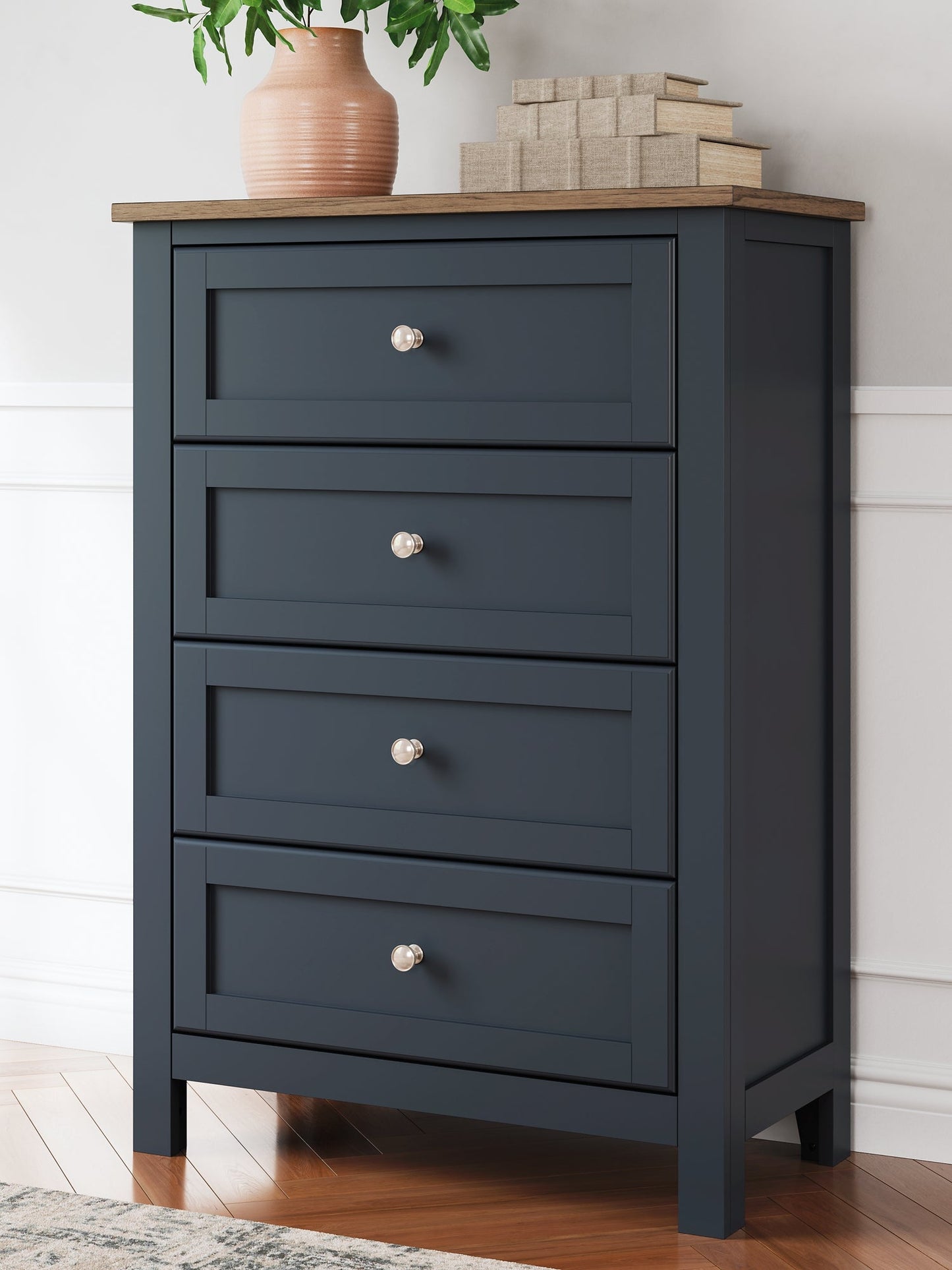 Landocken Twin Panel Bed with Storage with Mirrored Dresser and Chest Signature Design by Ashley®