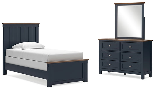 Landocken Twin Panel Bed with Mirrored Dresser Signature Design by Ashley®
