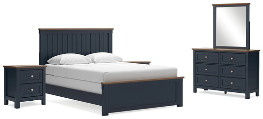 Landocken Queen Panel Bed with Mirrored Dresser and 2 Nightstands Signature Design by Ashley®