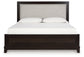 Neymorton Queen Upholstered Panel Bed with Mirrored Dresser Signature Design by Ashley®